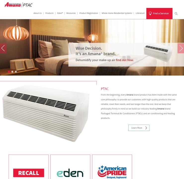 Amana Packaged Terminal Air Conditioners